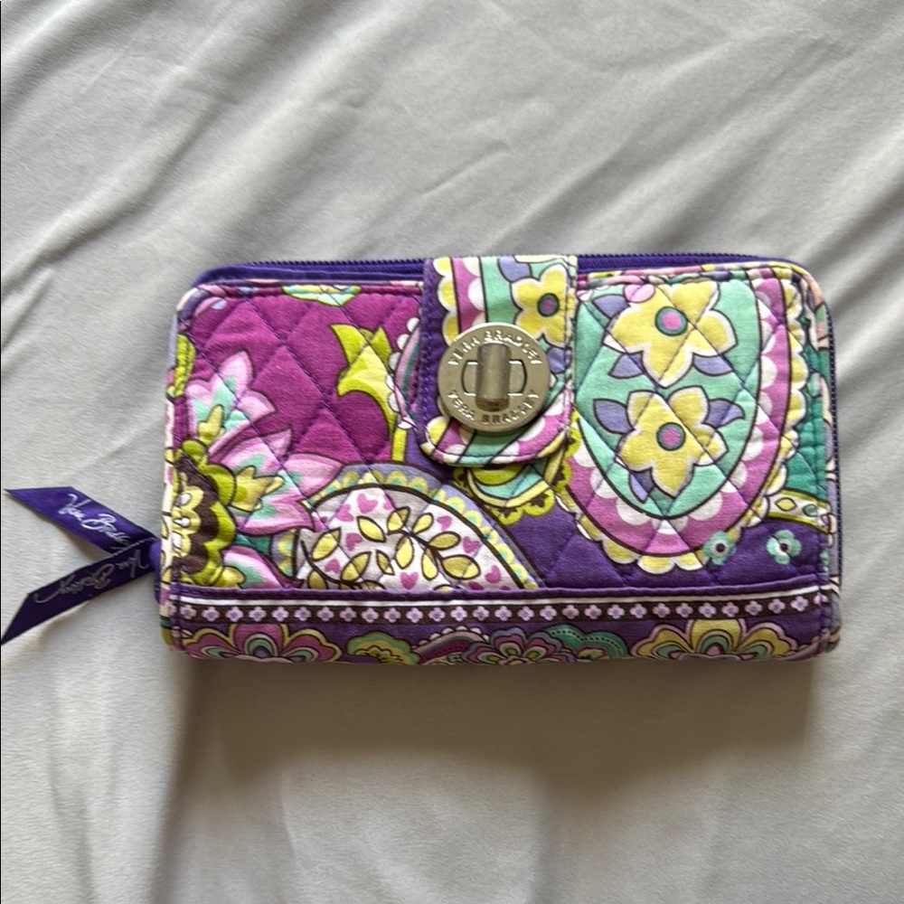 Vera Bradley Purple Floral Quilted Wallet